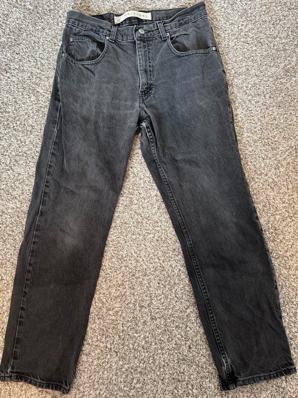 Black Straight-Leg Jeans